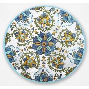 Le Cadeaux "Allegra" Turquoise Set Of 4 Dinner Plates‎ Melamine BPA Free